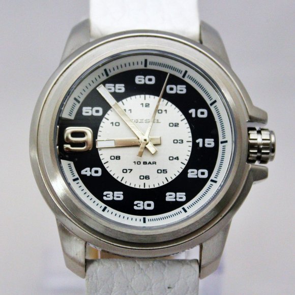 New DIESEL DZ1741 Sprocket 10 BAR White Band Women Watch - Picture 1 of 8